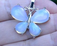 Collana ciondolo farfalla pietra di luna naturale con GARANZIA argento 925 NUOVA