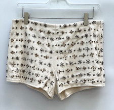 Zara Ecru Sequin Shorts Size M