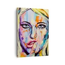 Quadro su Tela 50x70cm Olio pittura ritratto donna Stampe Immagini Quadri Murale