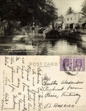 ceylon, Padda Barche sul canale Negombo (1932) Cartolina RPPC
