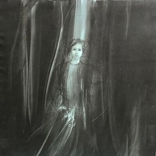 Dipinto Olio Tela Riccardo Benvenuti Lucca Attesa nella Sera cm 80 x 80