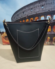 Borsa secchiello donna ragazza a mano e tracolla vera pelle colore nero