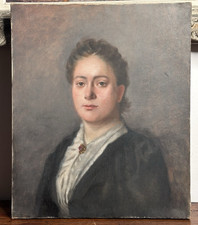 Antico quadro  -Olio su tela -Ritratto donna