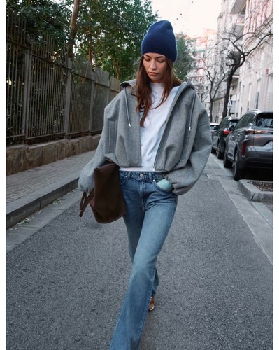 Bomber grigio zara oversize - grigio,