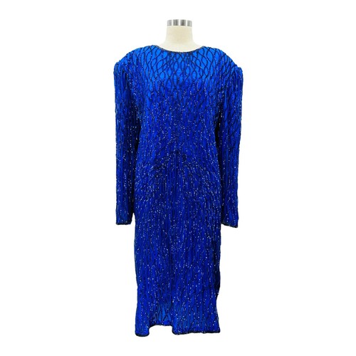 Abito blu paillettes vintage
