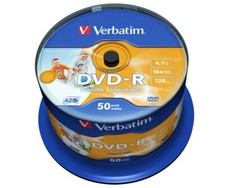 100 DVD-R AZO Verbatim 43533 4,7 GB 16X ampie stampabili