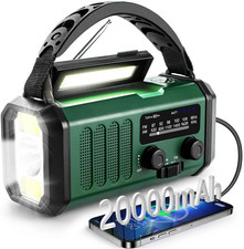 Radio AM/FM/WB Portatile Emergenza Solare, Radiolina a Manovella Dinamo Con Batt