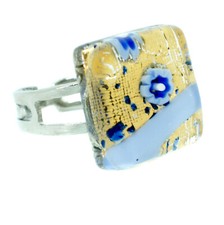 Murano Vetro Anello Oro Rosso