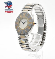 Orologio Unisex Cartier Must 21 Acciaio Placcato Oro Quarzo 30mm Riservato Vintage