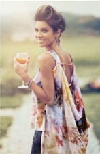 DENNY ROSE BLUSA casacca maglia raso fantasia Palme art. 4980 tg. L rara