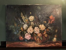 Dipinto olio, antico mazzo di