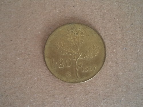 Moneta venti lire quercia - moneta,