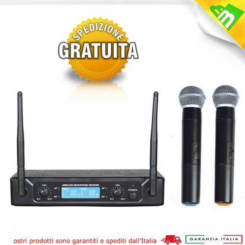 Microfono senza filo uhf dual - microfono,