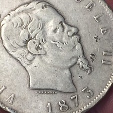 VITTORIO EMANUELE II (1861-1878) 5 Lire 1873 Milano ARGENTO '900