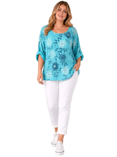 Top cotone floreale made - top,