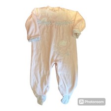 PROMO! Re Panda - Tutina in ciniglia Pagliaccetto Rosa Neonata 12-18 mesi