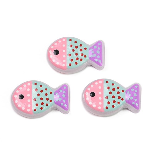 20x perline vetro pesce - vetro,