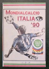  Cartolina AUTODESIVA Mondiali calcio Italia 90 Viaggiata 