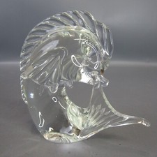 Scultura Pesce Vintage Vetri Di Murano Italia Firmata Zanetti Vetro Soffiato Trasparente 6"
