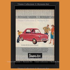 Anni '50 * Pubblicità Originale 'Vespa - Roulez Vespa, Auto 400' in Cornice