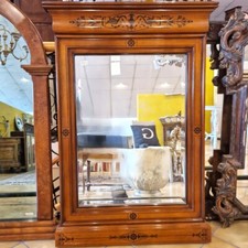 Cornice in legno rettangolare in ciliegio con intarsi