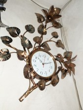 Orologio da parete GIGLIO in FERRO BATTUTO colore oro con boccioli e foglie