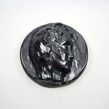 Tondo in ceramica da parete muro vintage volto di  Madonna Forlì no Faenza