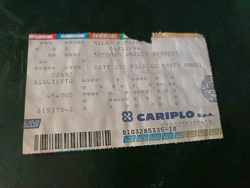 Biglietto milan parma 1994 - milan-parma, 1994-95