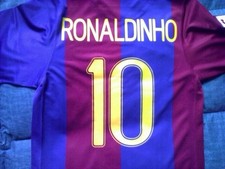 MAGLIA BARCELLONA RONALDINHO Shirt 2006 2007 Camiseta SIZE S LA LIGA PATCH LFP