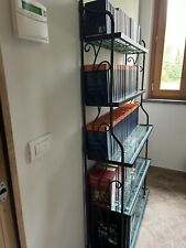 Libreria In Ferro Battuto Con Ripiani In Vetro