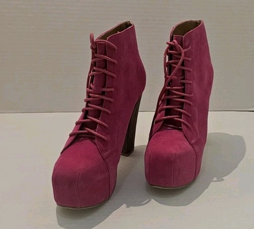 Stivaletti rosa quadrati - , tacco