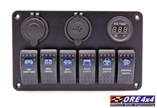 Pannello 6 Interruttori 12V con USB e Voltmetro