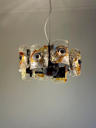 Lampadario vintage ambra - lampadario,