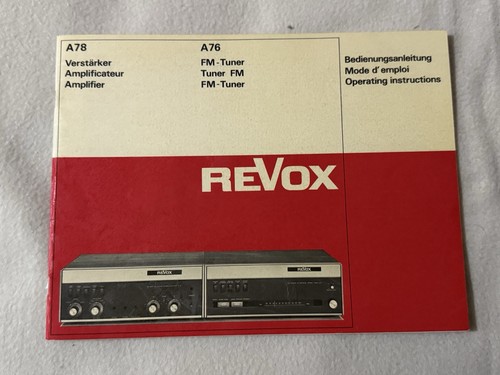 Revox manuale istruzioni - revox,