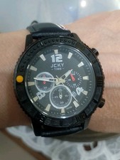 JCKY TIMES orologio polso uomo crono nero AB 156 acciaio water resistant clock
