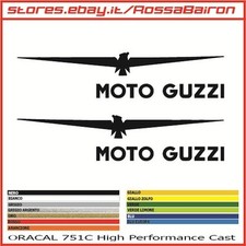 KIT 2 ADESIVI AQUILA ALA LUNGA ANNI 50 DX+SX SCRITTA MOTO GUZZI mm.135x30 DECALS