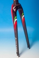 FORCELLA COLNAGO TRICOLOR FLAG ROAD FORK 700c FULL CARBON 1-1/8" 400Gr.  NOS NEW