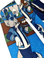 Tom & Gerry Tie Luxury By Iside Pure Silk Rare Pattern Statement Made In Italy