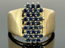 ANELLO GR.20 (CIRCA 63) ARGENTO 925/ PLACCATO ORO CON ZAFFIRO CACCIA GIOIELLI