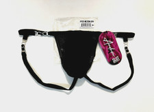 Andrew Christian Taglia XL "SLUT" Maglia Supporto/Jock Atletico - Nero/Argento