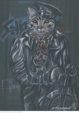 Gatto cat biker stampa - gatto, a3