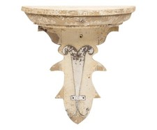 MENSOLA CAPITELLO IN LEGNO SHABBY SCHIC  RIFINITURE IN FERRO BATTUTO 