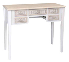 SCRIVANIA SCRITTOIO 5 CASSETTI SHABBY CHIC TAVOLO TAVOLINO CONSOLLE 90*40*h79 cm