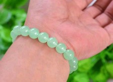 Bracciale elastico autentica giada verde con GARANZIA pietre naturali 8 mm NUOVO