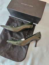 SERGIO ROSSI Dark Green lady shoes Size 37 with Original Dust Case With Box