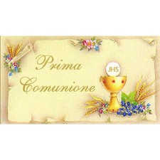 100 PZ Bigliettini bigliettino bomboniera PRIMA COMUNIONE pergamena 08JF
