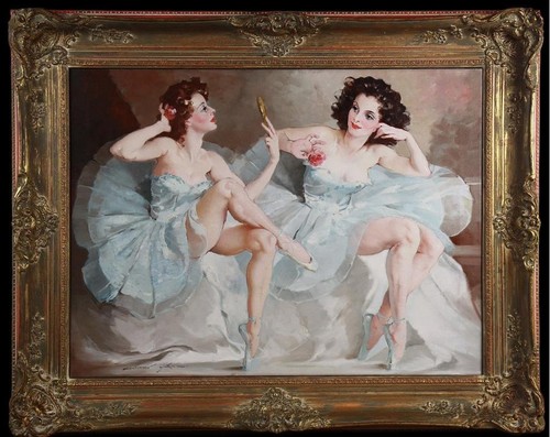 Antico dipinto olio fatto - , a