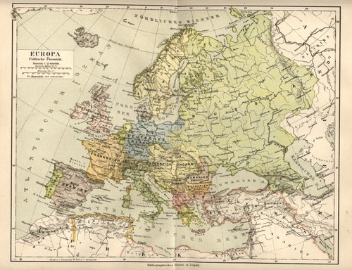1898 antica mappa europa - antica,