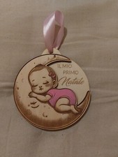 "Il Mio Primo Natale" Pallina di Natale in legno personalizzata Idea Regalo