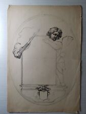 Disegno a penna Stile liberty Art Nouveau anni 20